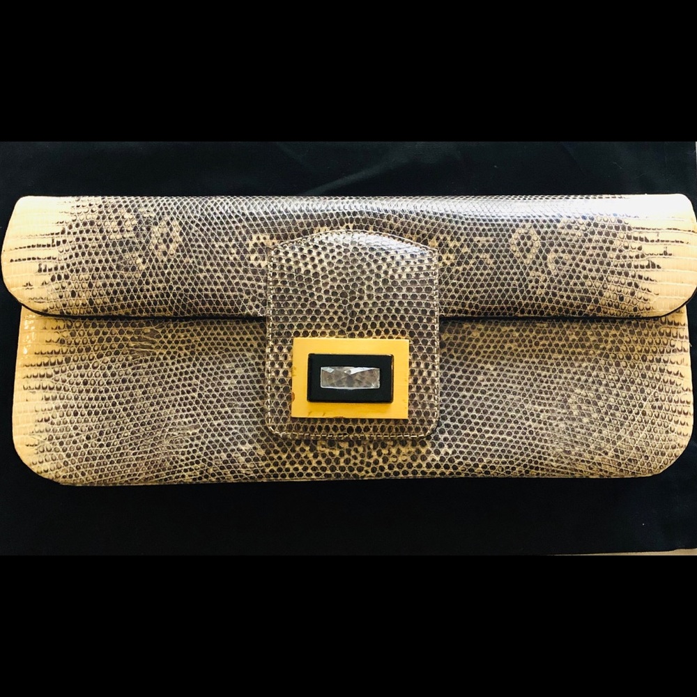 Kara Ross snakeskin clutch